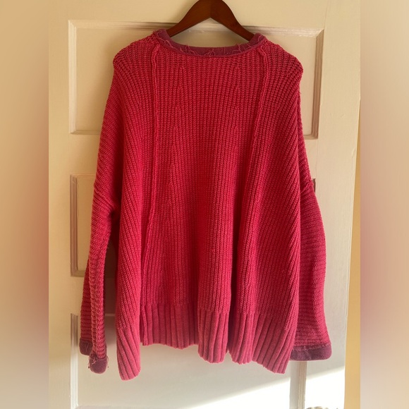 Free People Pink Oversized Dolman Sweater, Size XS - Picture 4 of 4